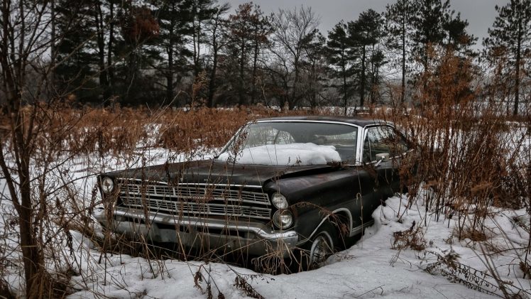 car, Snow, Winter, Landscape, Vehicle, Ford USA HD Wallpaper Desktop Background
