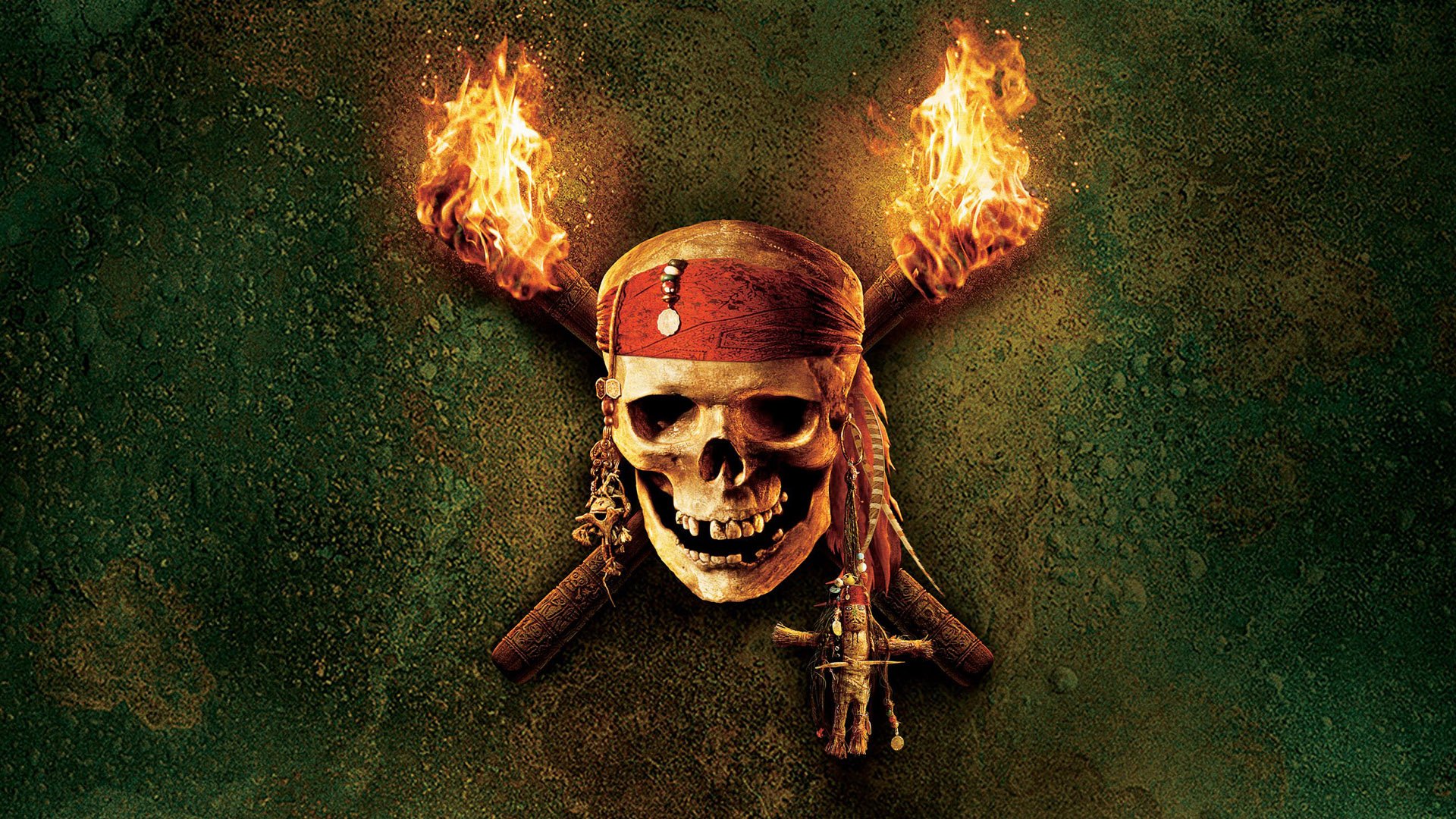 Jack Sparrow, Pirates, Skull, Pirates of the Caribbean, Fire, Head band Wallpaper