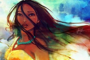 princess, Hair, Pocahontas, Digital art