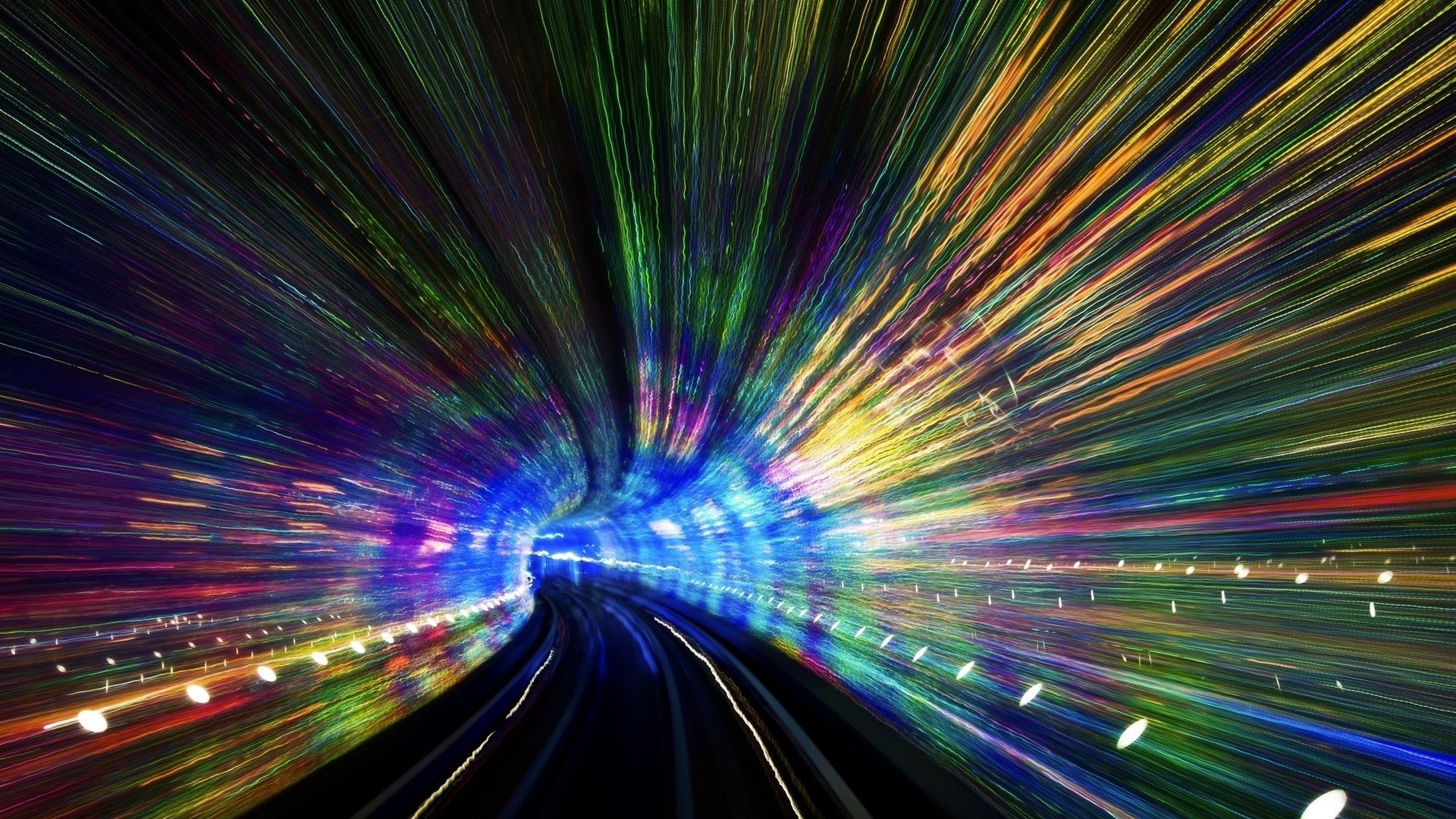 subway, Tunnel, Colorful, Motion blur, Lines, Railway Wallpaper