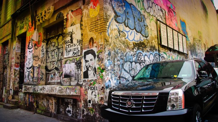 street, House, Graffiti, Car, Cityscape HD Wallpaper Desktop Background