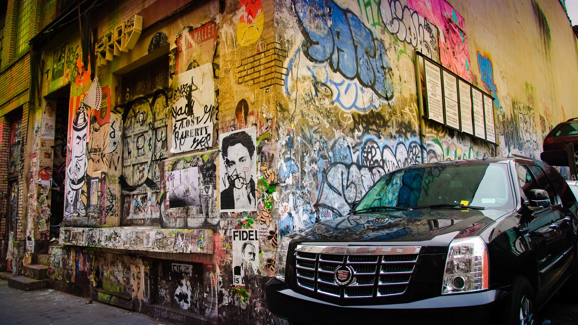 street, House, Graffiti, Car, Cityscape Wallpaper