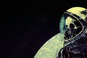 astronaut, Creepy, Fan art, Skull