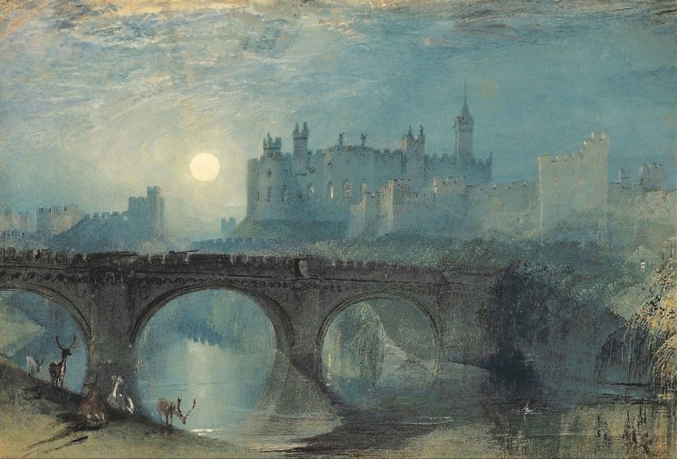 J. M. W. Turner, Architecture, Castle, Ancient, Tower, Painting, Classical art, Bridge, Animals, Deer, River, England, Arch, Traditional art, Shadow HD Wallpaper Desktop Background