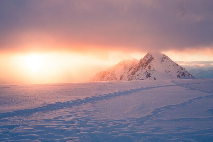nature, Snow, Mountains, Mist HD Wallpaper Desktop Background