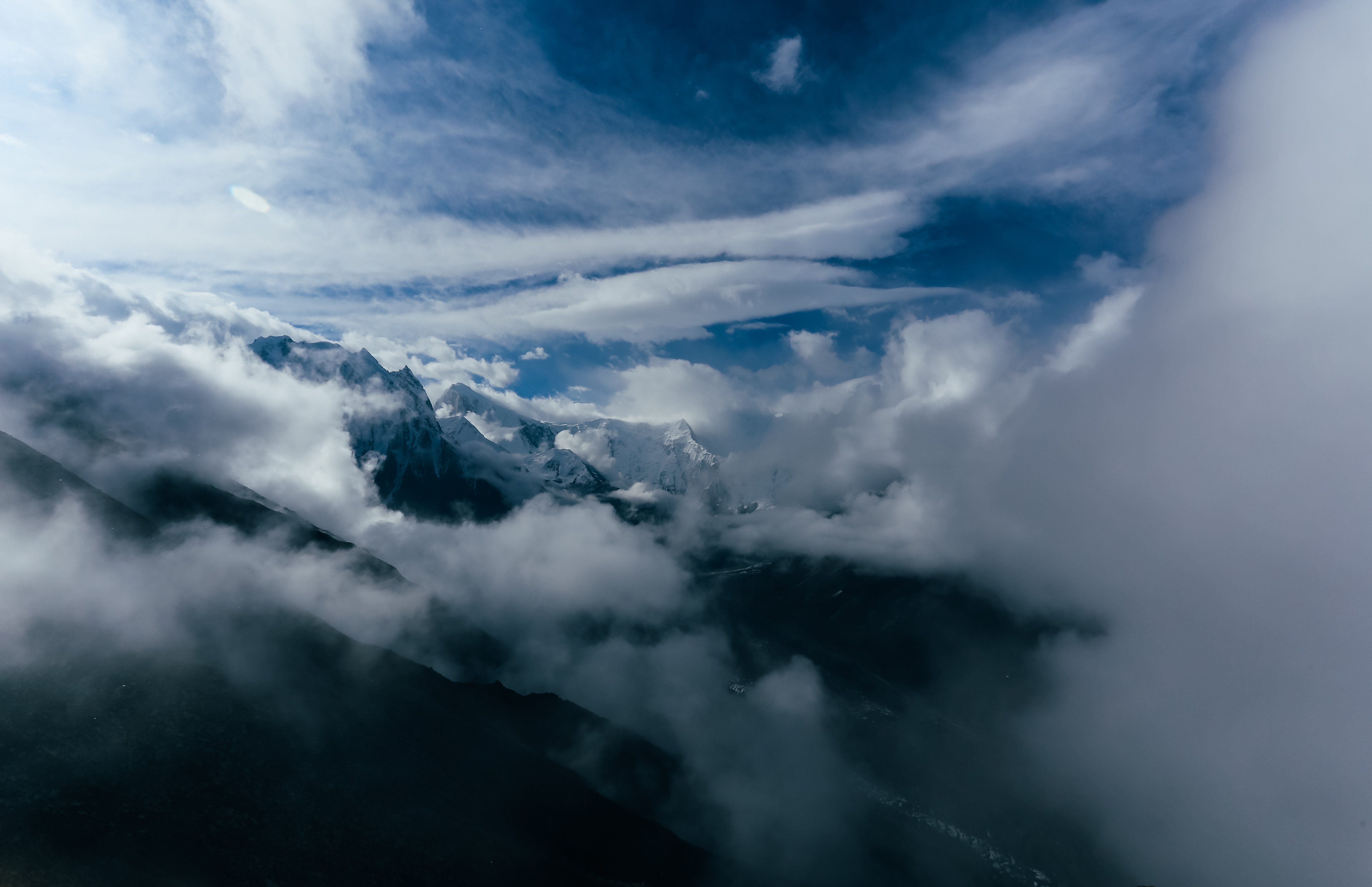 nature, Snow, Clouds, Mountains, Mist Wallpaper