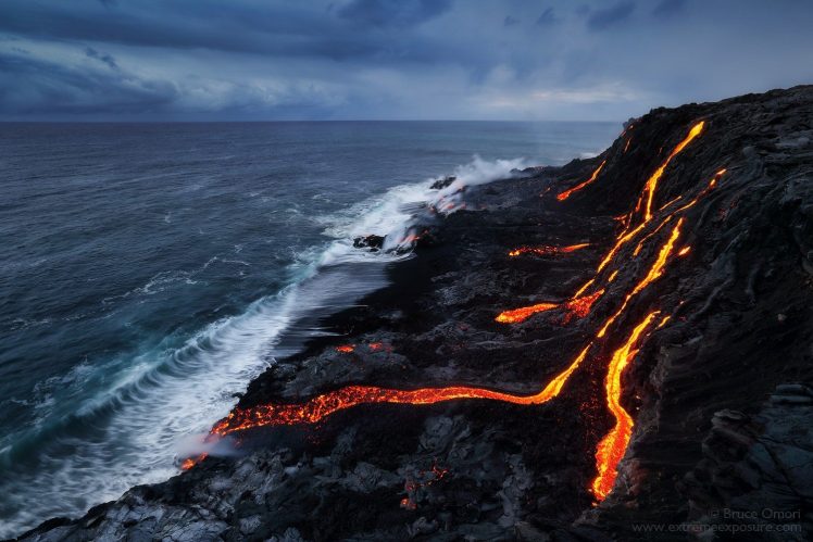 Bruce Omori, Nature, 500px, Lava, Sea HD Wallpaper Desktop Background