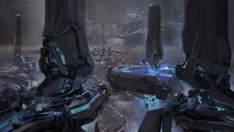 fantasy art, Futuristic, Concept art, Halo 5: Guardians, Video games HD Wallpaper Desktop Background