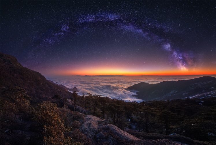 landscape, Stars, Milky Way, Nature HD Wallpaper Desktop Background