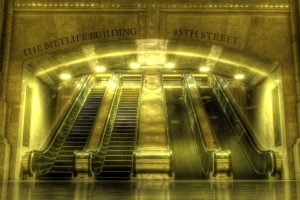 subway, Escalator, Train station, New York City