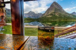 mountains, Window, Landscape, River, Puzzles, Digital art, Photo manipulation, HDR