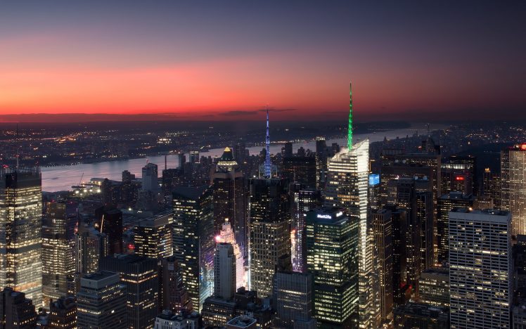 Manhattan, New York City, USA, Skyscraper, Hudson River, Cityscape HD Wallpaper Desktop Background