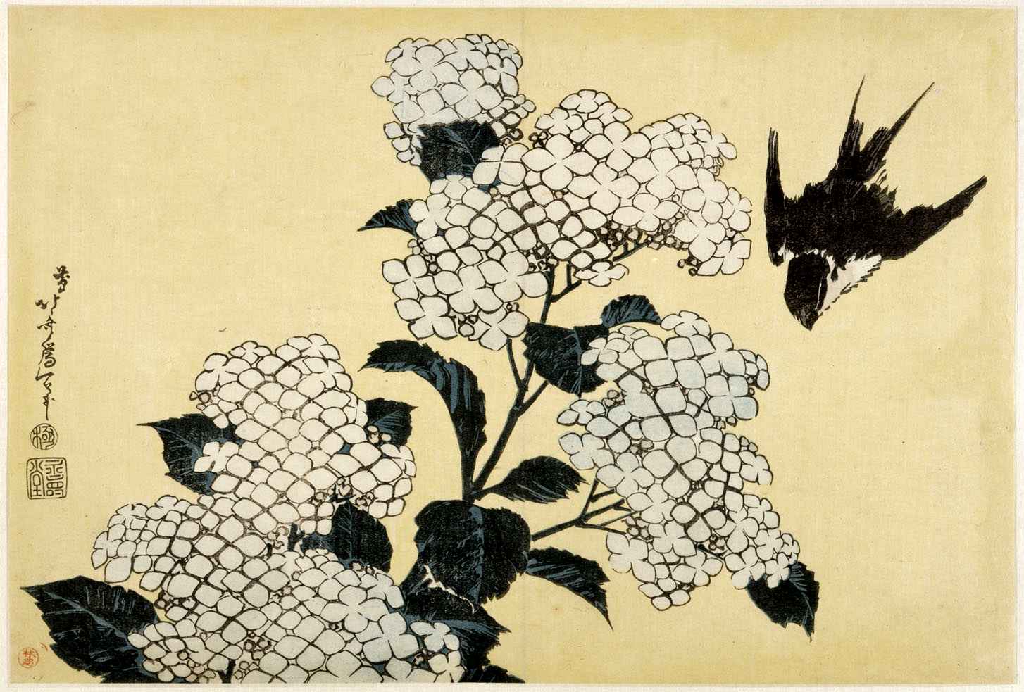 Hokusai, Birds, Swallow (bird) Wallpaper