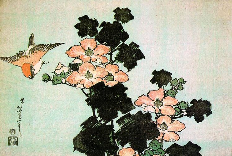 Hokusai, Birds, Flowers HD Wallpaper Desktop Background