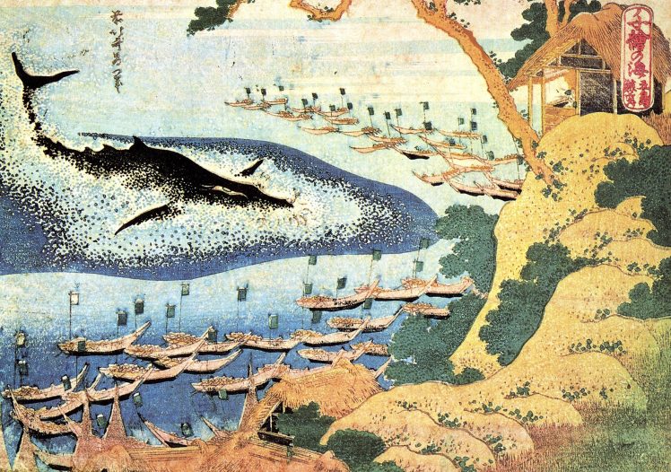 Hokusai, Japan, Ink, Whale HD Wallpaper Desktop Background
