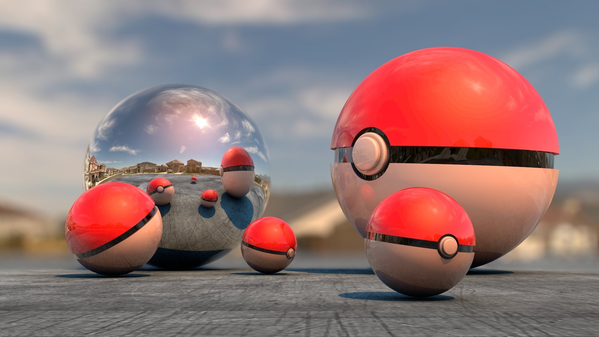 ball, Reflection, Pokémon Wallpapers HD / Desktop and Mobile Backgrounds
