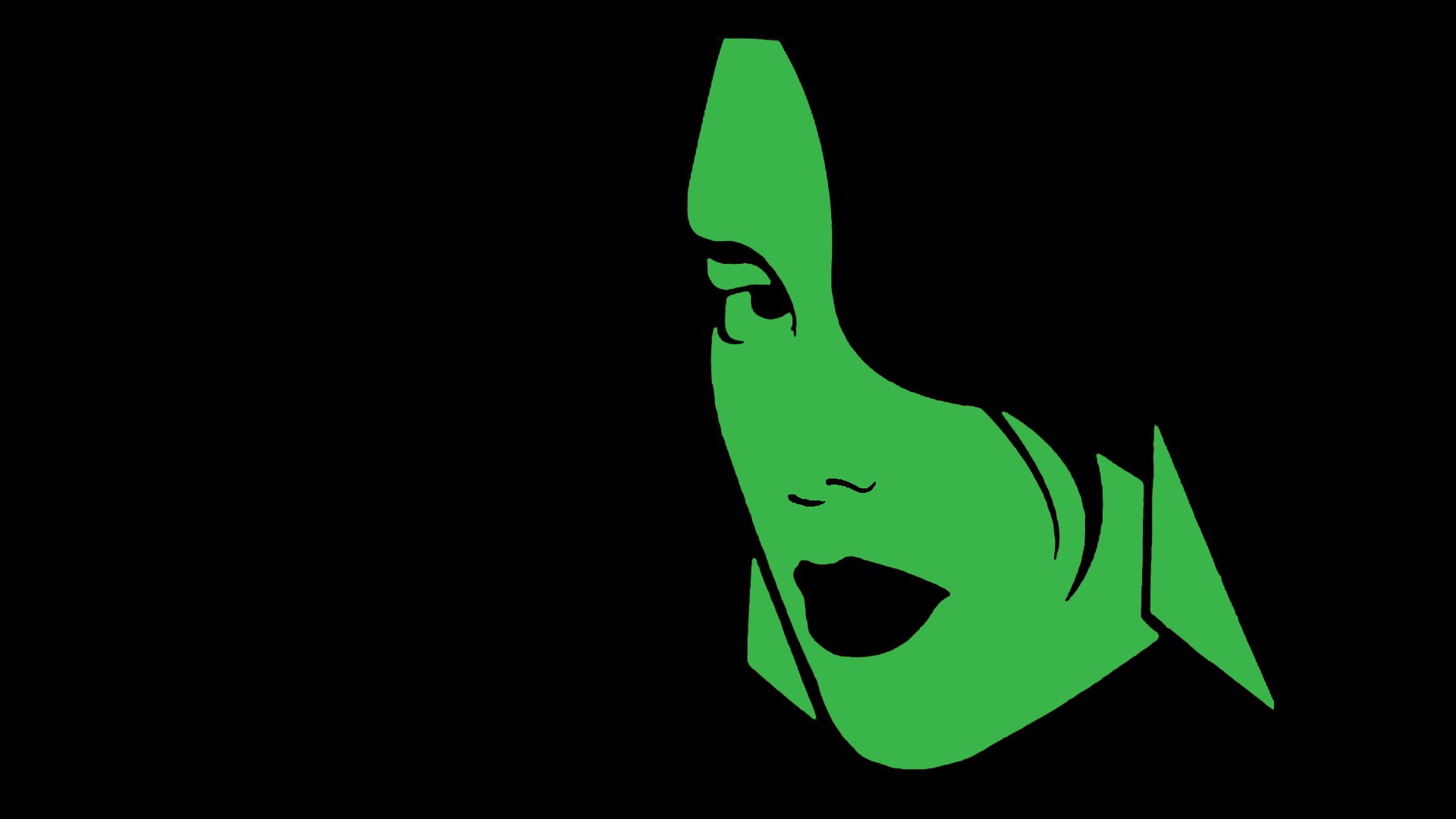 face, Women, Grand Theft Auto Vice City, Minimalism, Simple background, Green, Illustration, Rockstar Games, Black Wallpaper