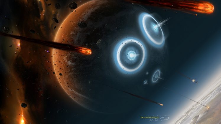 space, Futuristic, 3D, Planet, Asteroid HD Wallpaper Desktop Background