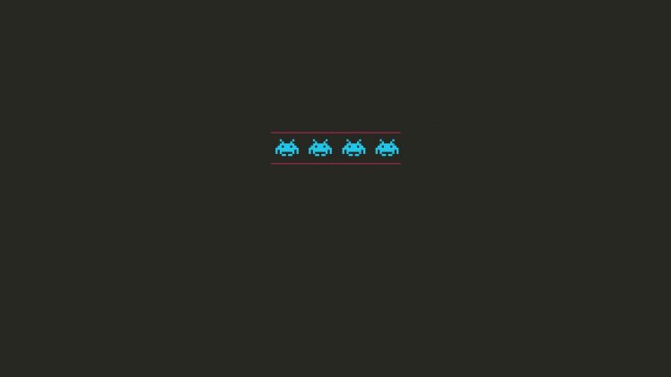 Space Invaders, Minimalism, Simple HD Wallpaper Desktop Background