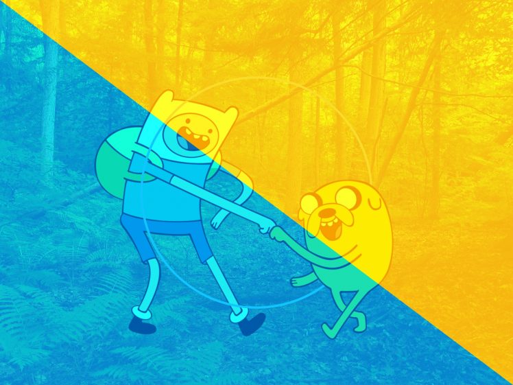 Jake the Dog, Finn the Human, Adventure Time, Landscape, Forest HD Wallpaper Desktop Background