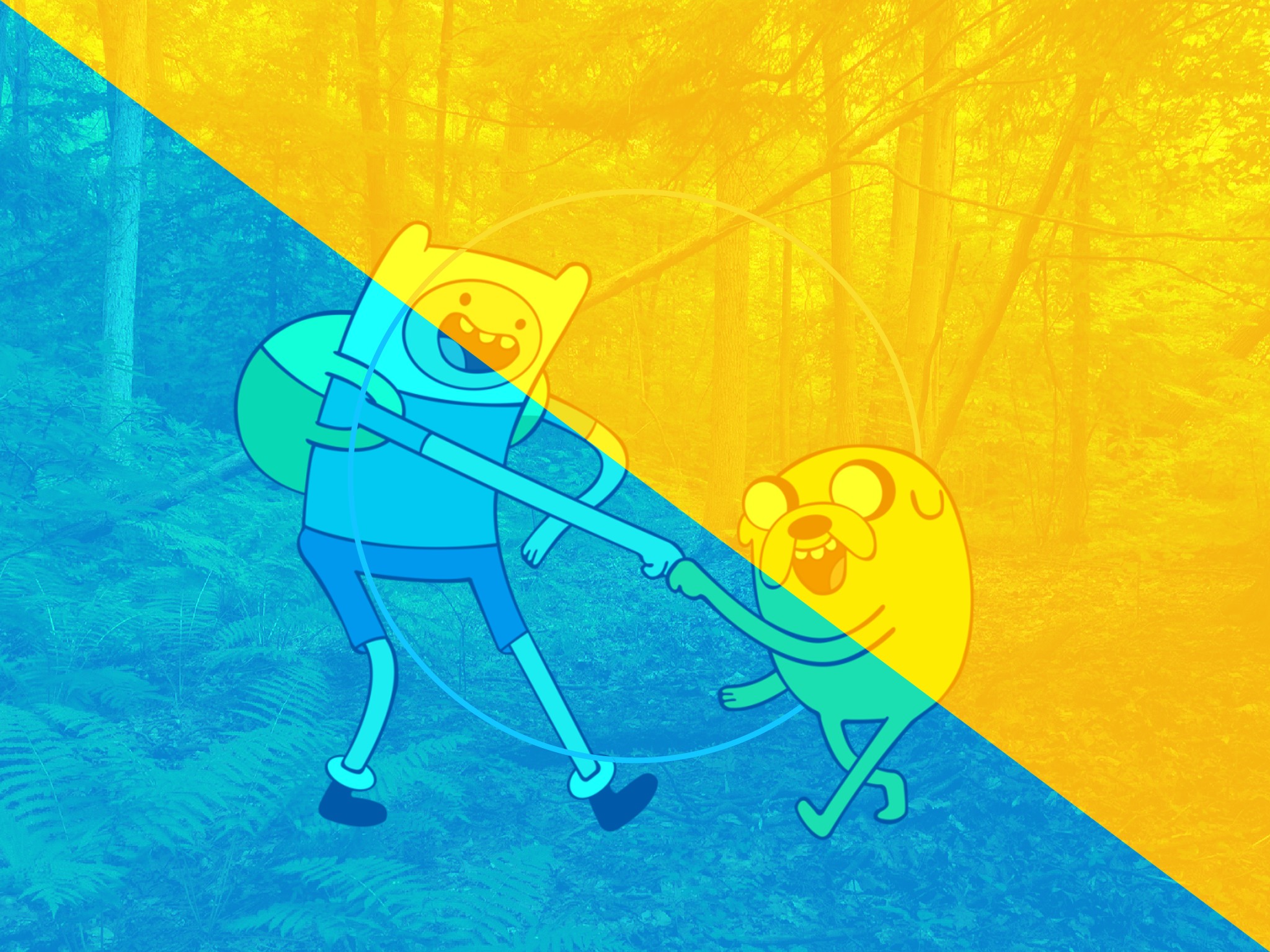 Jake the Dog, Finn the Human, Adventure Time, Landscape, Forest Wallpaper