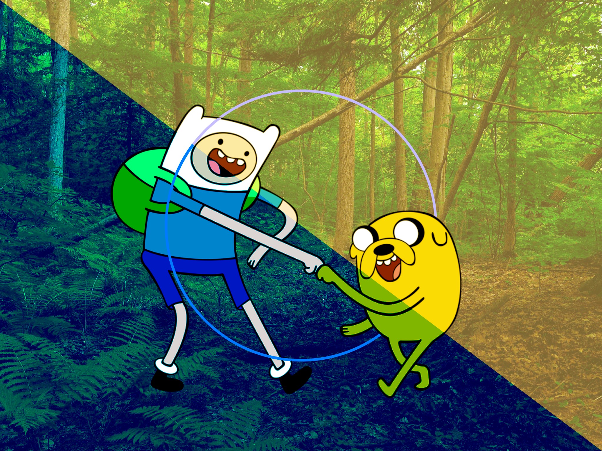 Jake the Dog, Finn the Human, Adventure Time, Landscape, Forest Wallpaper