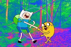 Jake the Dog, Finn the Human, Adventure Time, Landscape, Forest, Saturation