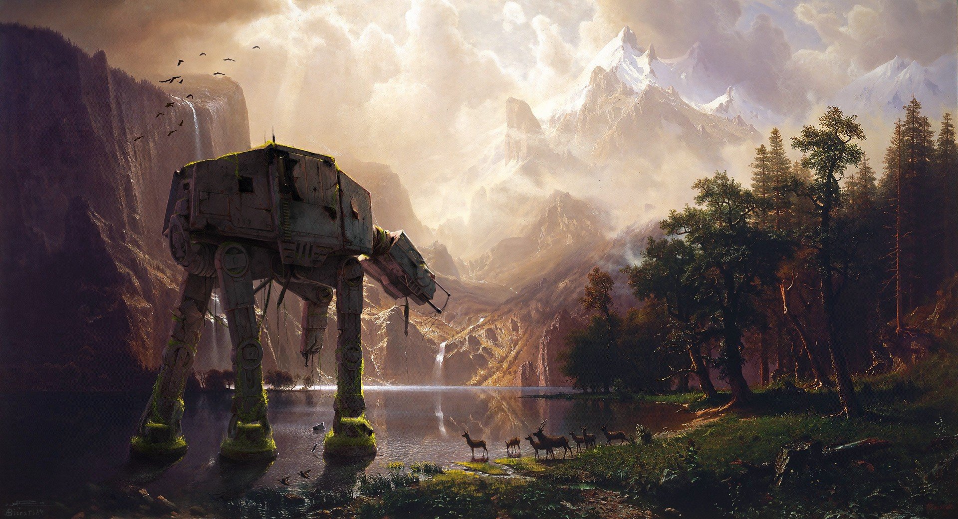 Albert Bierstadt, Star Wars, AT AT Walker, AT AT Wallpaper