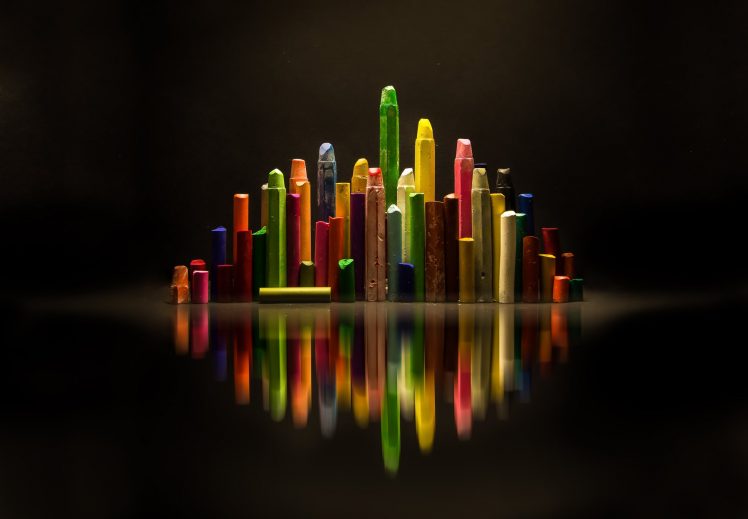 crayons, Reflection, Colorful, Abstract HD Wallpaper Desktop Background