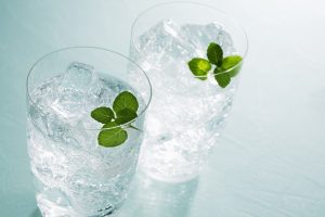 glasses, Water, Ice, Mint, Simple background