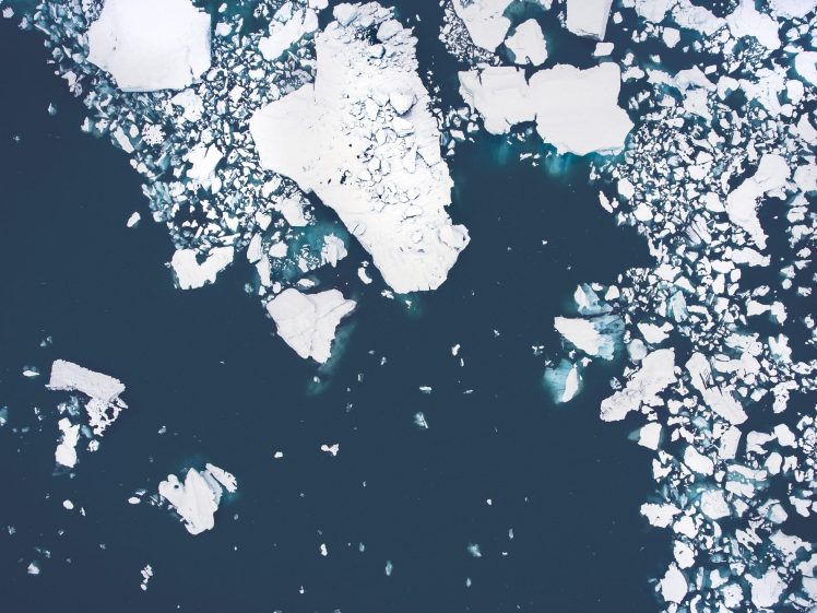 nature, Landscape, Winter, Floating, Glaciers, Iceberg, Aerial view, Drone, Antarctica HD Wallpaper Desktop Background