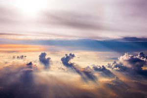 landscape, Clouds, Horizon, Aerial view, Sun rays