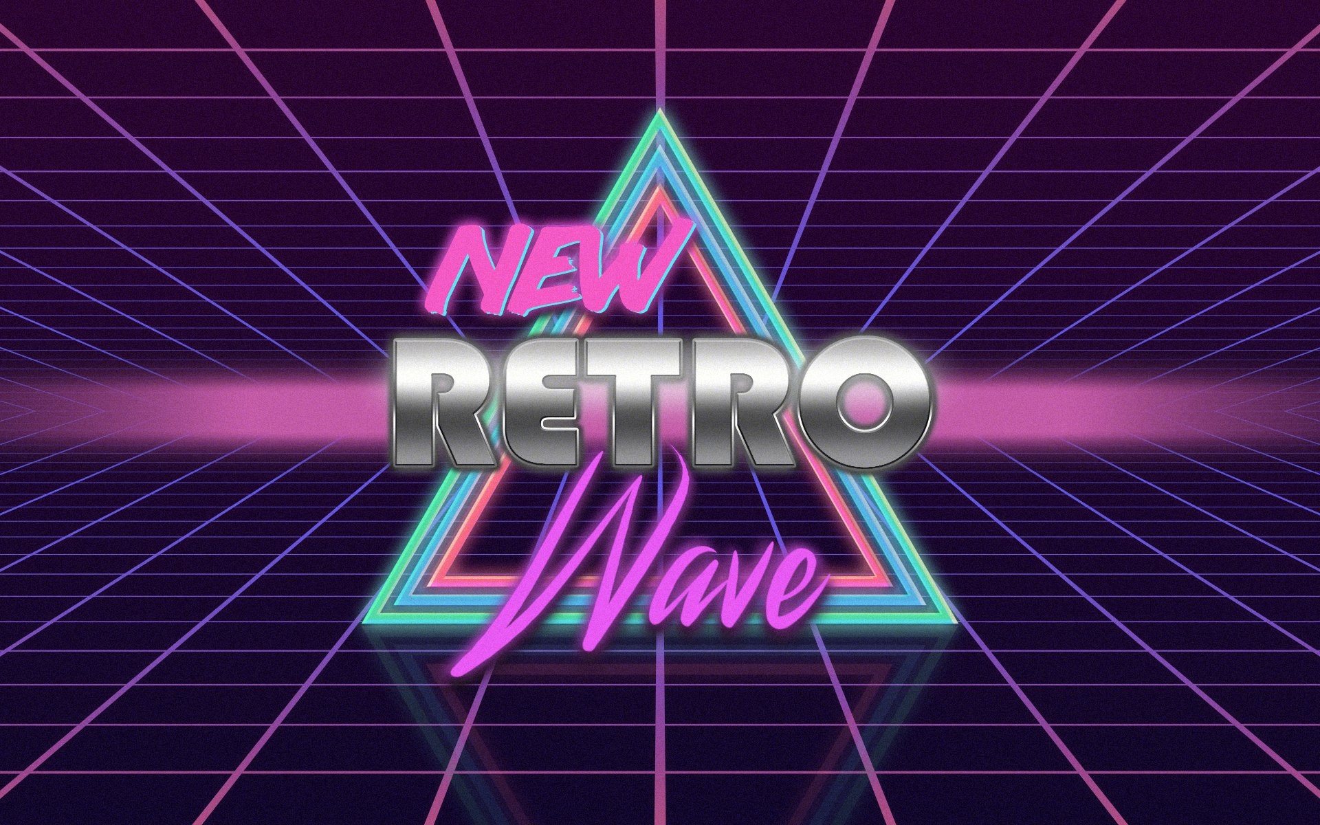 Retro style, Neon, 1980s, Vintage, Digital art, Synthwave, Typography, New Retro Wave Wallpaper