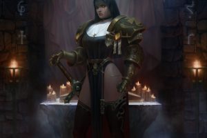 fantasy art, Priestess, Warhammer 40, 000