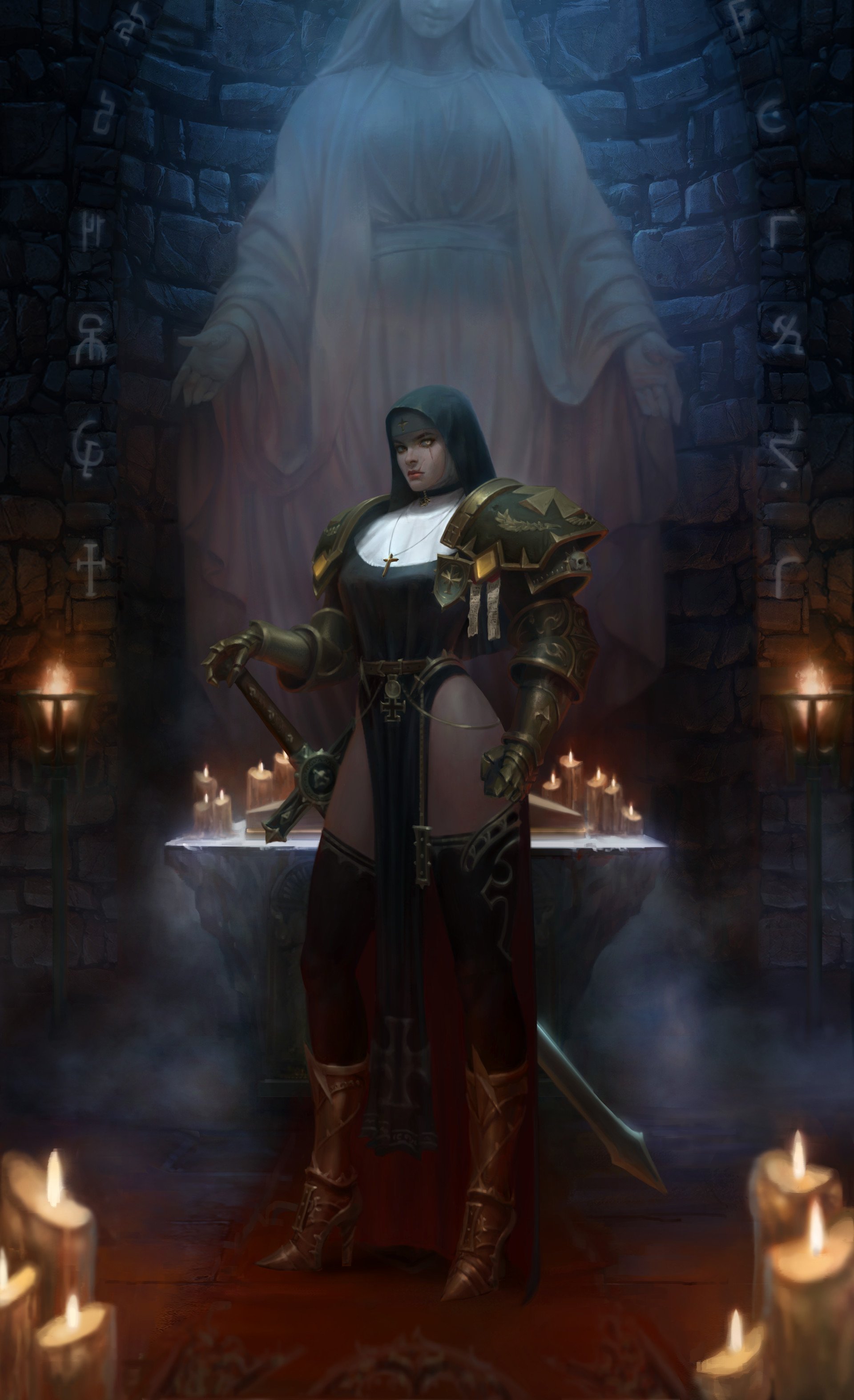 fantasy art, Priestess, Warhammer 40, 000 Wallpaper