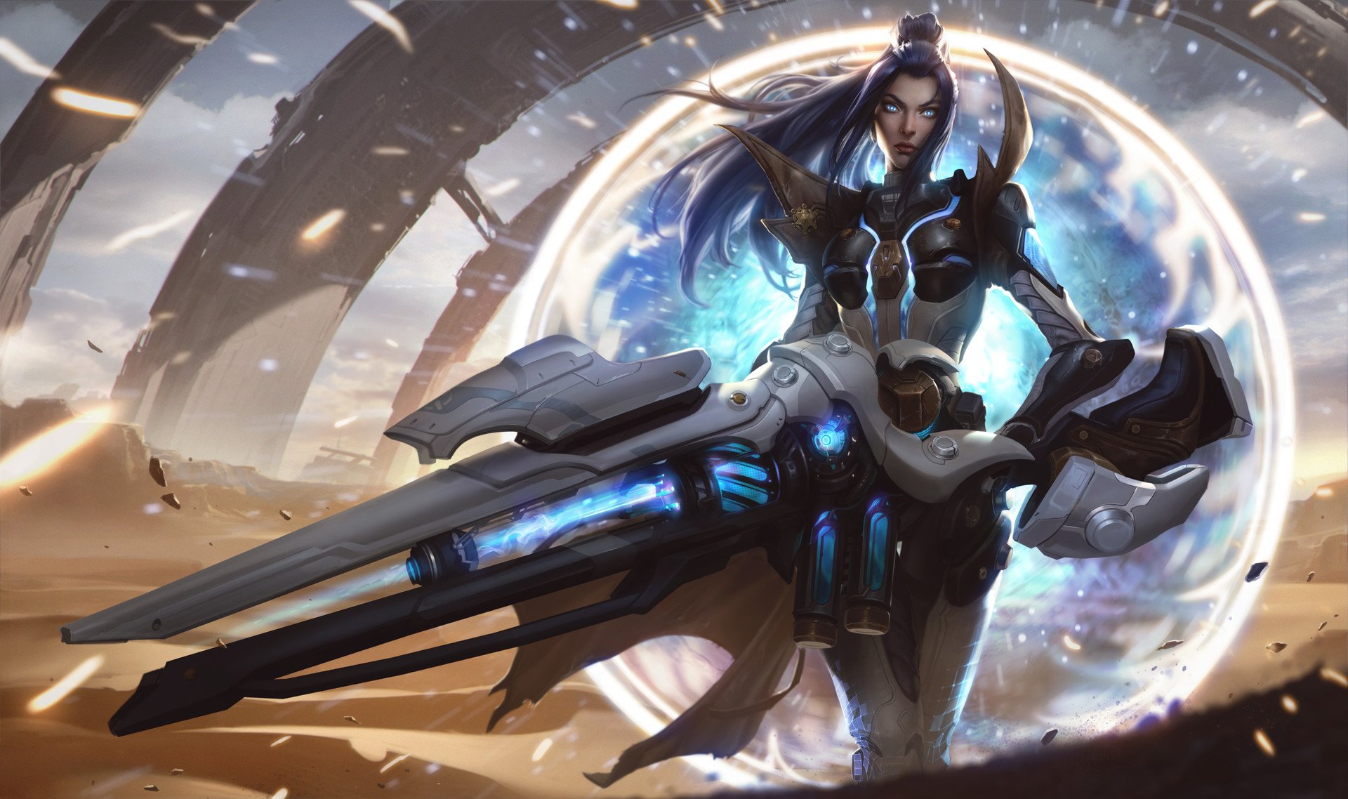 warrior, Caitlyn (League of Legends), Fantasy art, Armor, Futuristic, Summoners Rift Wallpaper