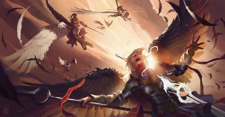 warrior, Fantasy art, Sword, Angel HD Wallpaper Desktop Background