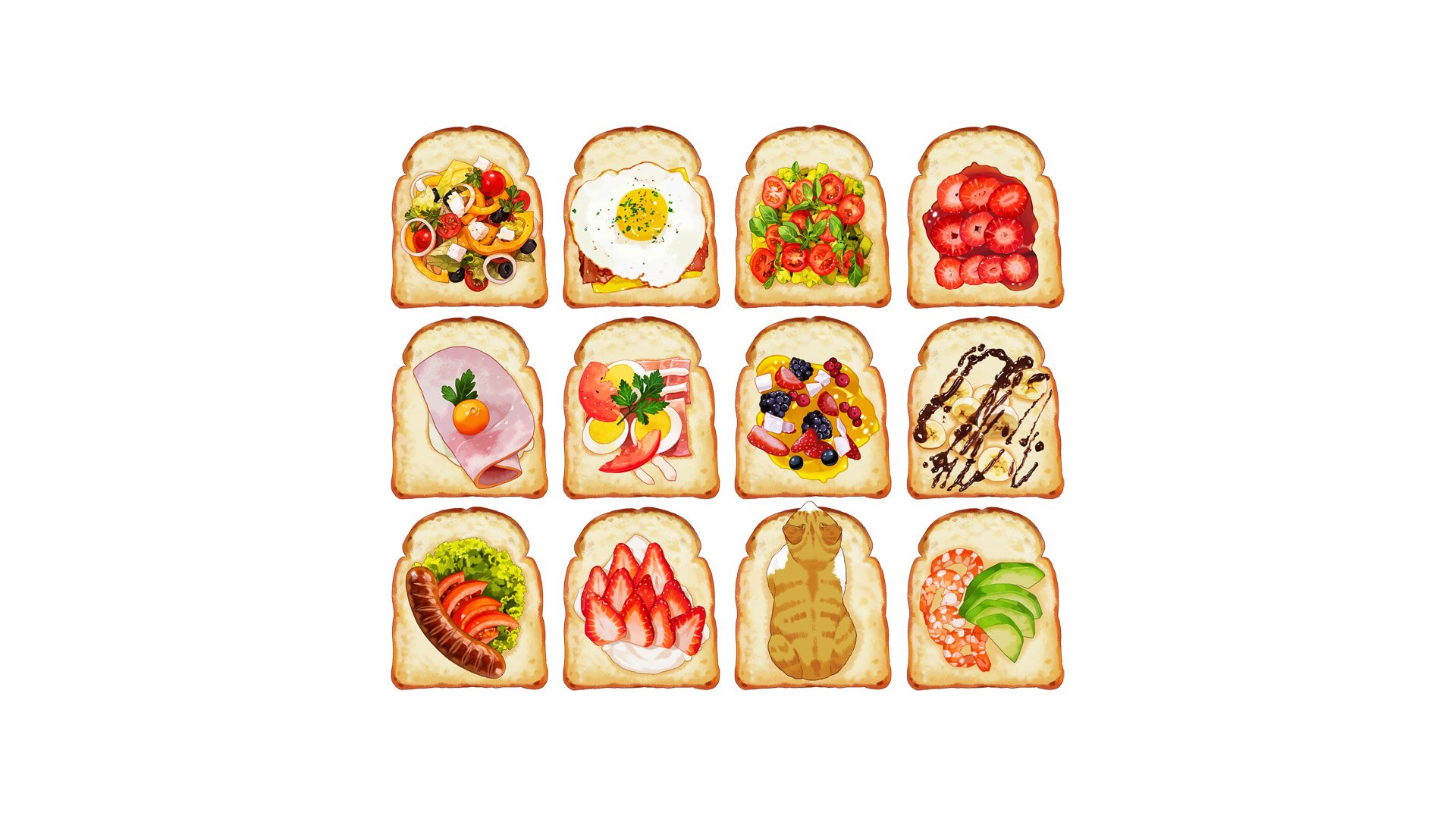 white  background, Food, Drawing Wallpaper
