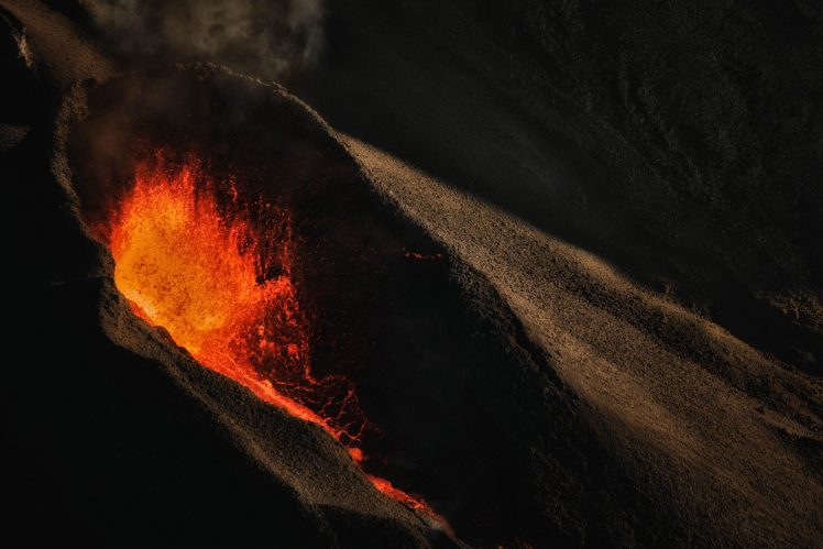 lava, Mountains, Volcano, Smoke HD Wallpaper Desktop Background