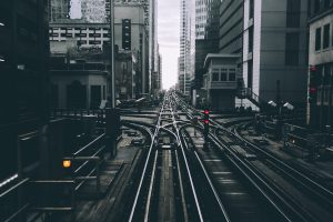 Chicago, Railway, USA, Signal, Urban, Building, Lights, Metro
