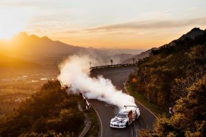 Mad Mike, Sunset, Mountains, Hills, Sports car, Drifting, Plants, Trees, Franschhoek Pass
