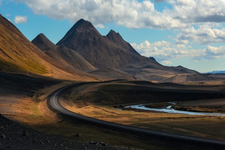 nature, Road, Mountains, Clouds, Iceland HD Wallpaper Desktop Background