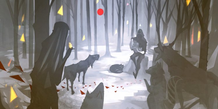 Nano Mortis, Forest, Dog, Raccoons, Deer, Cat, Guitar, Wolf HD Wallpaper Desktop Background