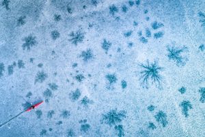 frozen lake, Ice, Drone
