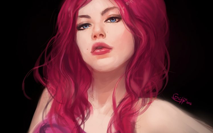 women, Redhead, Portrait, Artwork HD Wallpaper Desktop Background