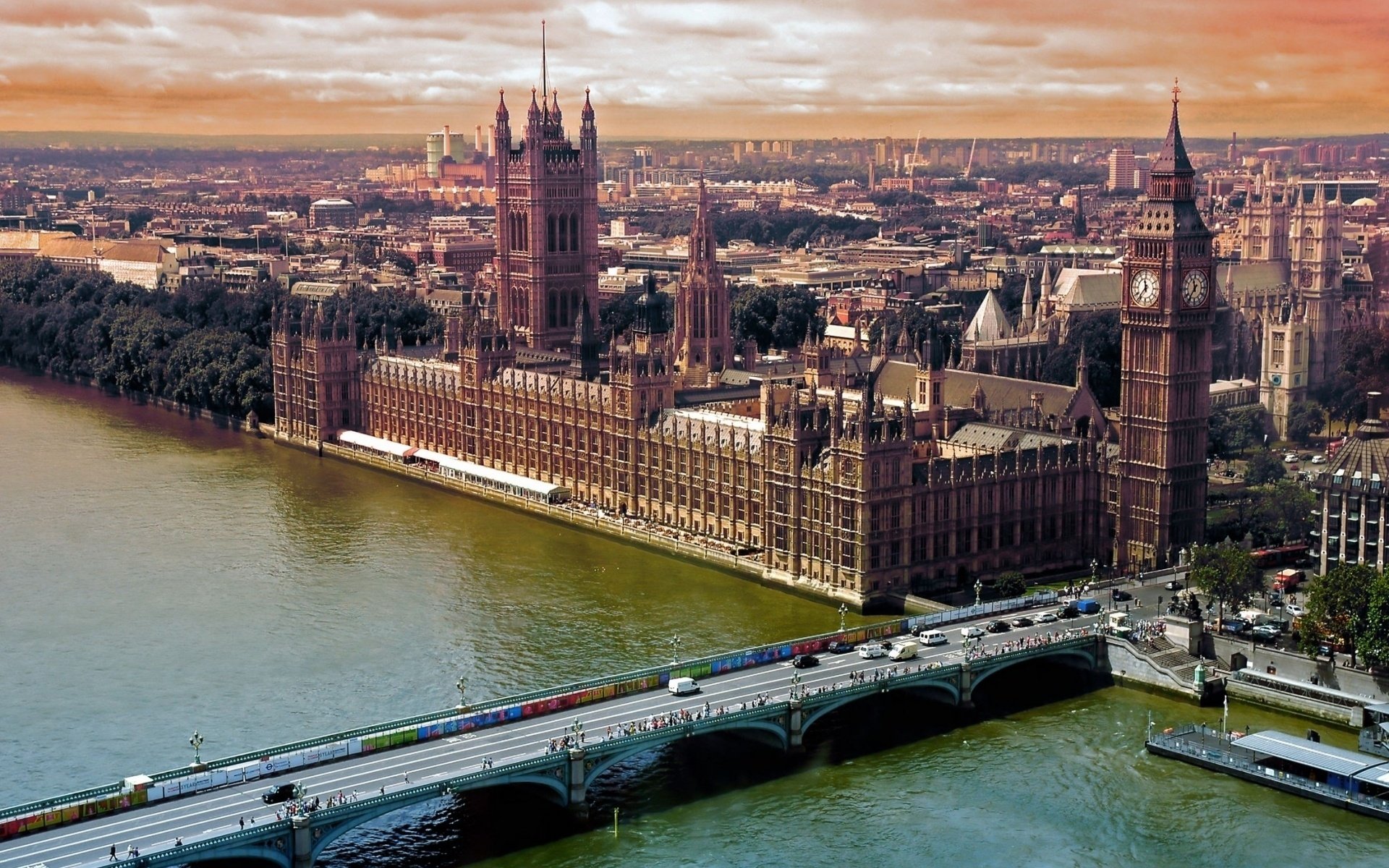 London, UK, River Thames, Bridge, Cityscape Wallpaper