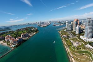 Miami, Florida, Cityscape, Sea, Aerial view