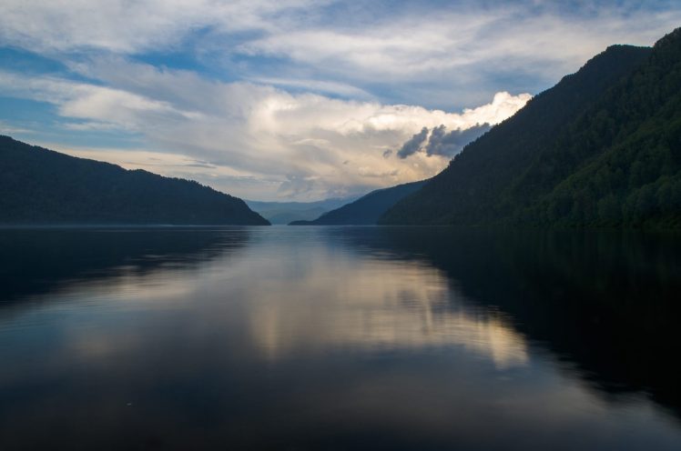 nature, Landscape, Reflection, Clouds, Siberia, Lake, Water HD Wallpaper Desktop Background