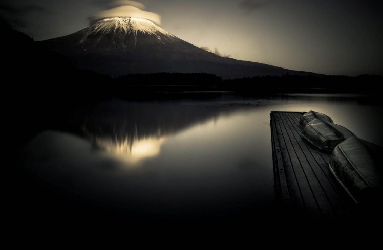 landscape, Nature, Mountains, Lake, Boat, Reflection HD Wallpaper Desktop Background