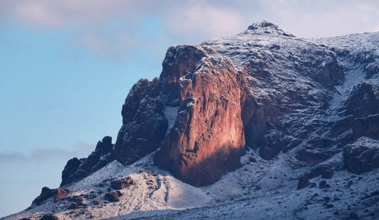 nature, Landscape, Snow, Mountains, Volcano, Rocks, Clouds HD Wallpaper Desktop Background